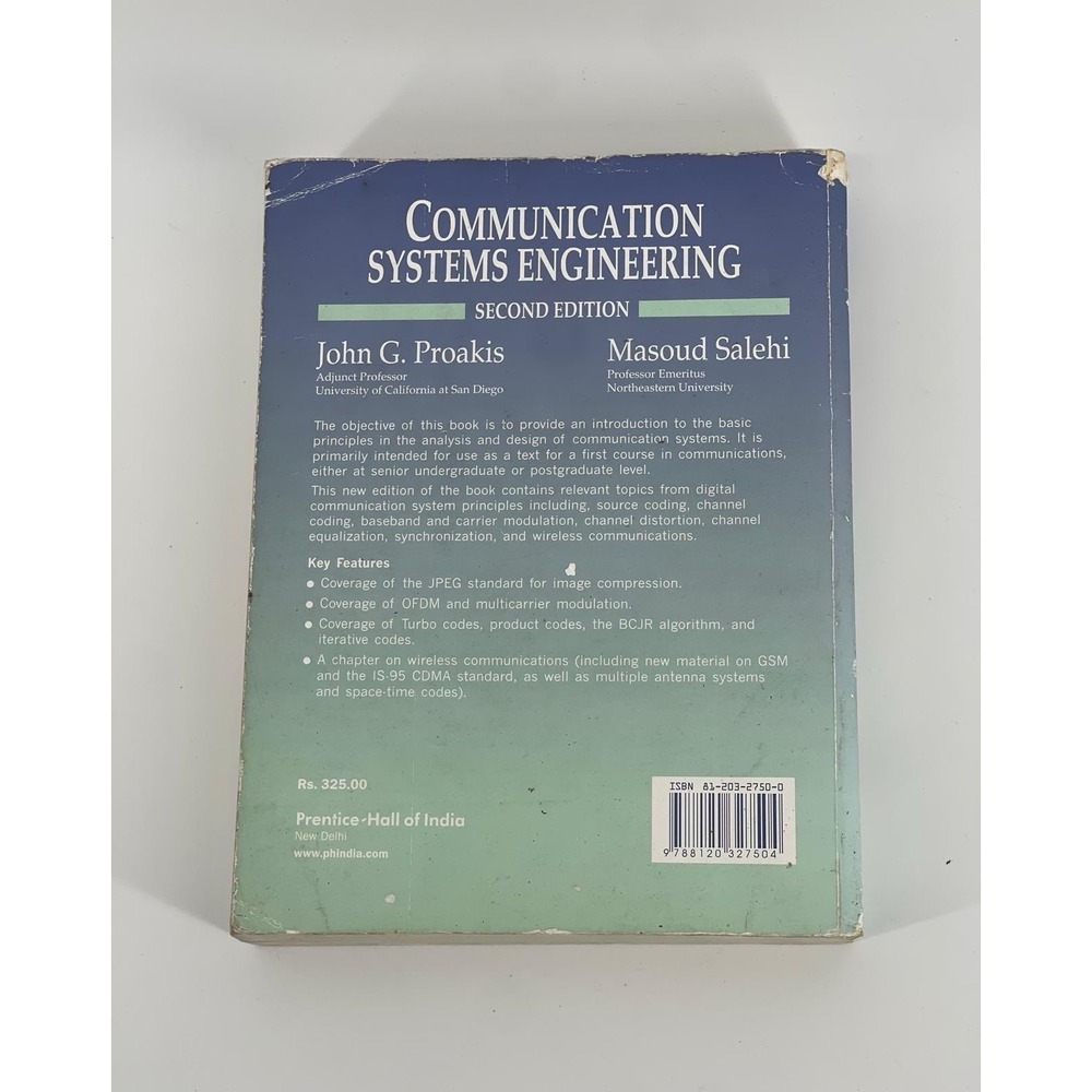 Communication Systems Engineering 2nd Ed Proakis Salehi Paperback - Picture 2 of 11
